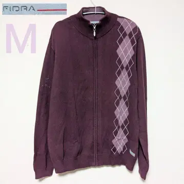 FIDRA 아가일 스웨터 M 풀 집업 골프웨어 울 피드라