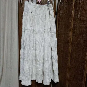 Plantation 화이트 롱 스커트 M