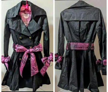 미사용 새상품 MA*RS 마즈 하트 핑크 리본 블랙 스프링 코트