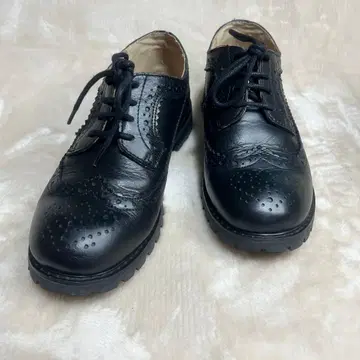 [ 미사용급 ] YOSUKE 23cm 천연 가죽 레이스업 신발 블랙