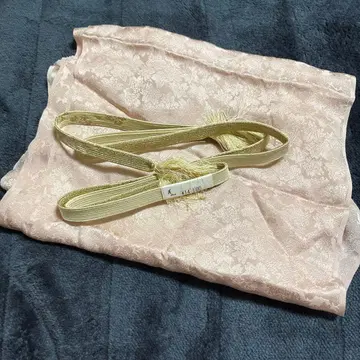 기모노 잡화 골드 컬러 허리띠 라이트 핑크 오비 장식 천