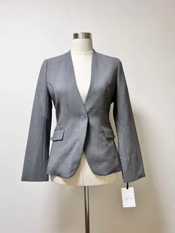 아오야마 SUIT SQUARE WHITE [미사용 택 포함] 노카라 자켓