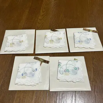 WAKO 자수 손수건 5장 세트
