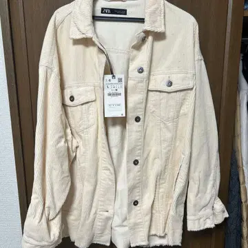 미사용 새상품 ZARA 코듀로이 자켓 M 아이보리