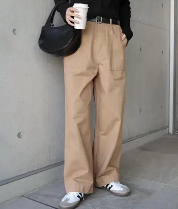 andme 베이지 와이드 베이커 팬츠 S 사이즈