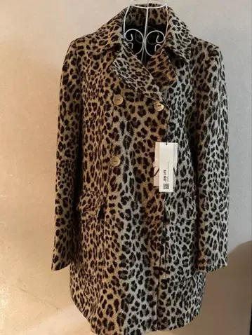 택 포함 새상품 ZARA 레오파드 무늬 체스터 코트 L