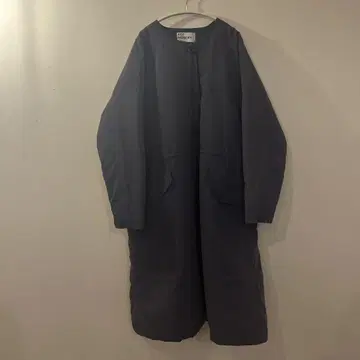 안감 퀼팅 코트 블루