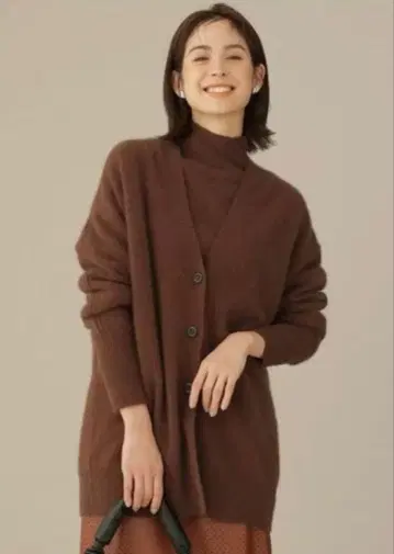 새상품 NANO universe 브라운 갈색 폭스 가디건