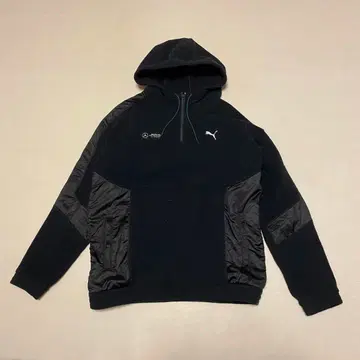 푸마 & 벤츠 콜라보 페트로나스 하프 지퍼 남성용 후드티 블랙