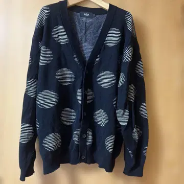 AZUL by moussy 마우지 도트 무늬 자카드 가디건