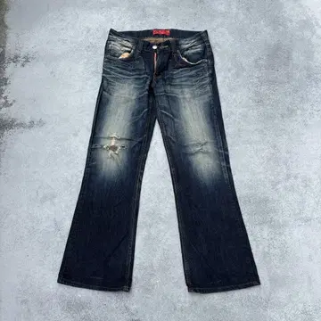 EDWIN 421XVS SIZE32 웨스턴 플레어 데미지 데님