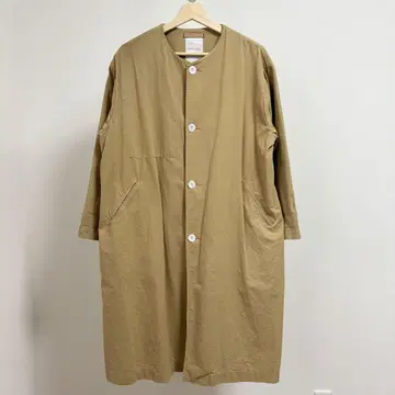 플루리 FURALI 스텐카라 코트 노카라 겉옷 베이지