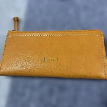 Dakota 오렌지 가죽 장지갑 카드 포켓 부착