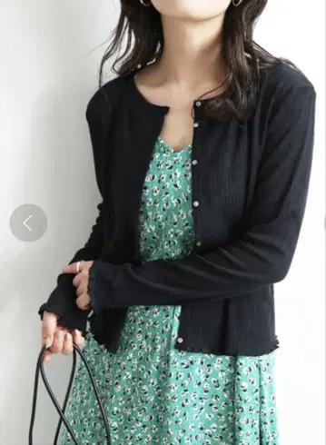SLOBE IENA 셔링 가디건 블랙 프리 사이즈 일본제