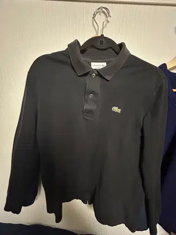 LACOSTE 블랙 피케 셔츠 US M