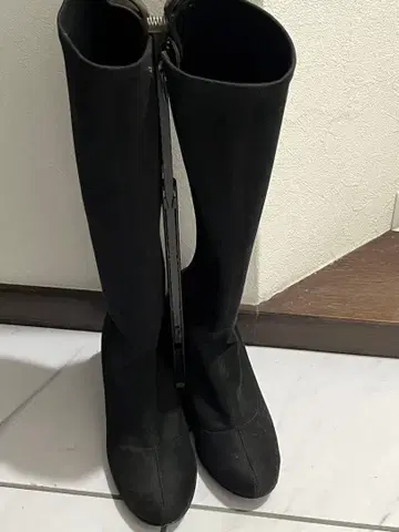 새상품급 Riz 블랙 블랙 롱 레인부츠 사이즈 22.5 일본제