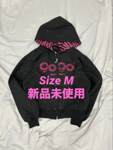 9090 OG Logo Glitter Zip Hoodie M