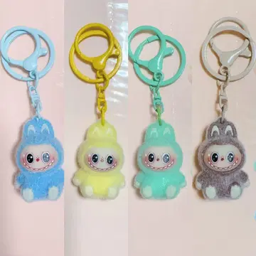 LABUBU 봉제 인형 키링 4개 세트