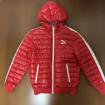 PUMA 빨간색 패딩 자켓 점퍼 M 후드 부착