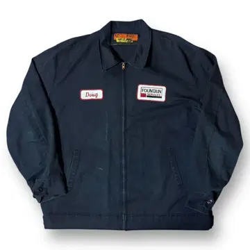 90s USA제 워크 자켓 와펜 기업 XXL 아메카지 빈티지