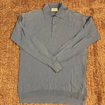 UNITED ARROWS 블루 긴팔 피케 셔츠 XS