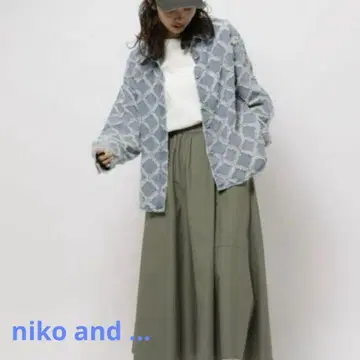 niko and - 자카드&호일 데님 셔츠