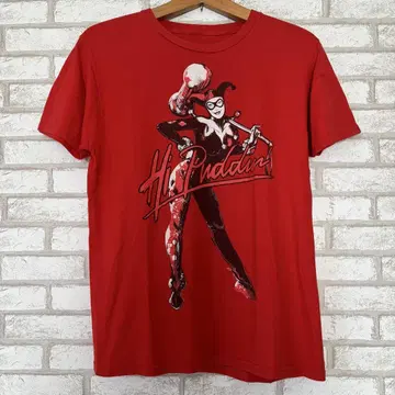 할리 퀸 공식 HARLEY DC 코믹 무비 티셔츠 빨간색 M 구제 의류