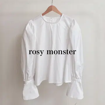 새상품급 rosy monster 롱 커프스 볼륨 슬리브 블라우스 화이트