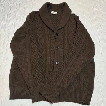 SHIPS any 캐시미어 혼방 브라운 가디건