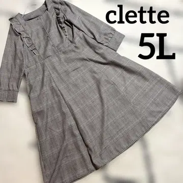새상품 clette 프릴 체크 원피스 쿠레트 브라운 5L