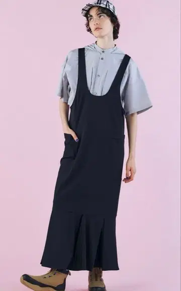 nagonstans 나곤스탠스 발수 오버롤 스커트 M 블랙