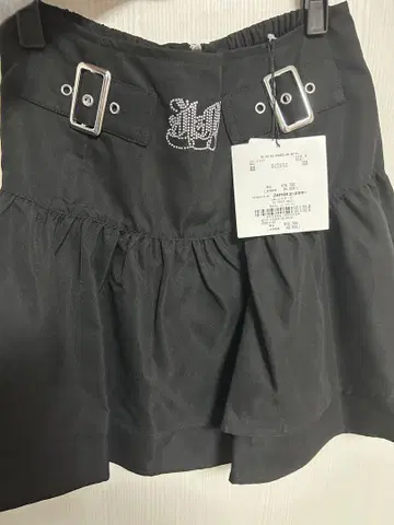 플리츠 스커트 블랙 벨트 포함
