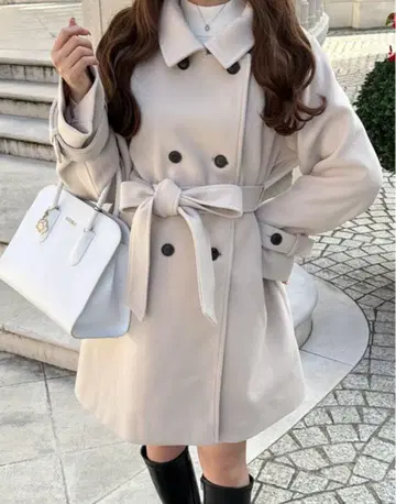 GRL 2way 케이프 세트 코트 아이보리