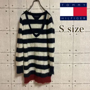 여성용 TOMMY HILFIGER 스웨터 보더 화이트 네이비