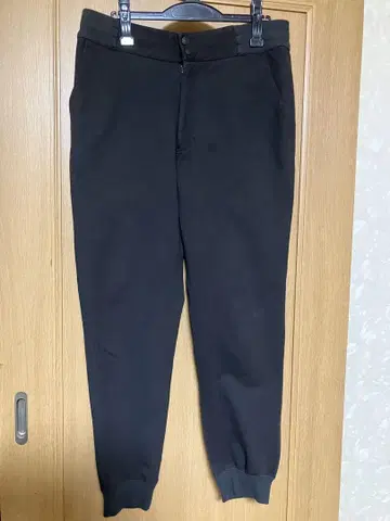 메5096 에드윈 EDWI 블랙 팬츠 허리밴딩 리브 밑단 L