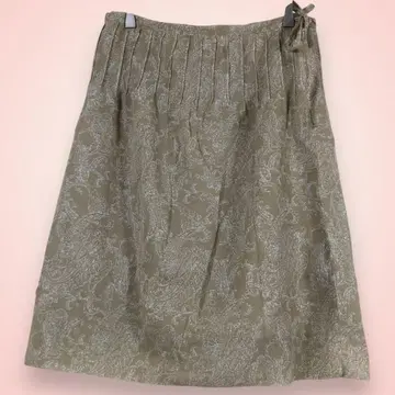 무인양품 무릎 기장 스커트 페이즐리 무늬 베이지 [ M ]