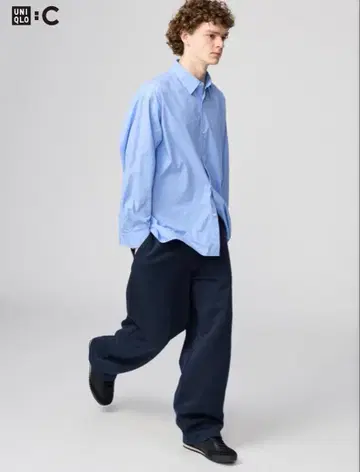 UNIQLO C 유니클로 블랙 맨투맨 와이드 팬츠 xs