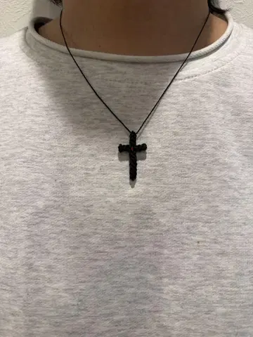 멕시칸 크로스 빈티지 구제 의류 목걸이 3개 세트 초커 십자가