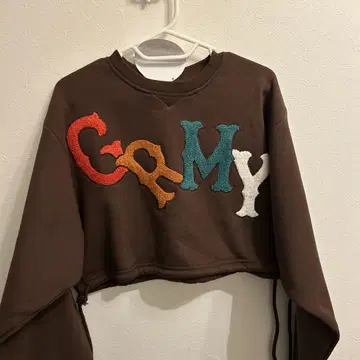 GRAMY 브라운 크롭 후드티