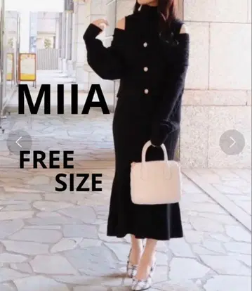 MIIA 미아 니트 원피스 블랙