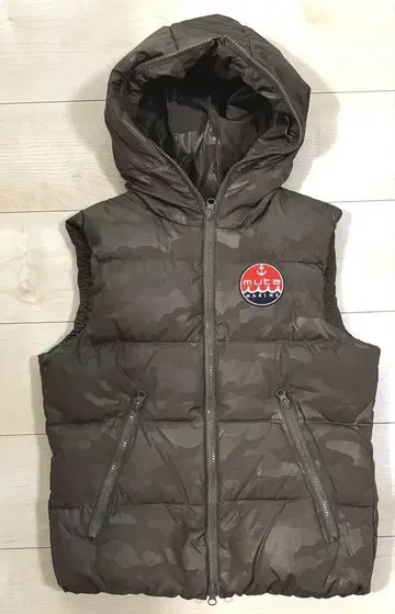 무타 마린 다운 베스트 카모플라주 카모 패턴 로고 와펜 새상품급