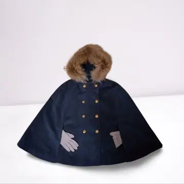 allureville [ 새상품급 ] 다크 그레이 후드 부착 케이프 코트