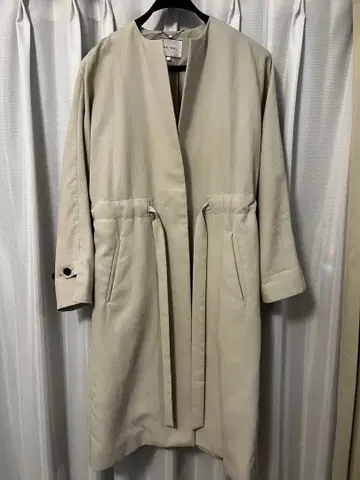 BEIGE, 라이트 베이지 스프링 코트 허리밴딩