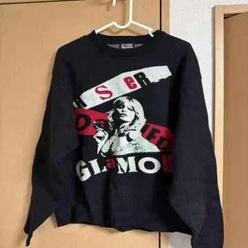 HYSTERIC GLAMOUR 그래픽 니트 맨투맨 블랙