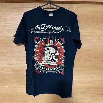Ed Hardy 스컬 디자인 T셔츠 네이비