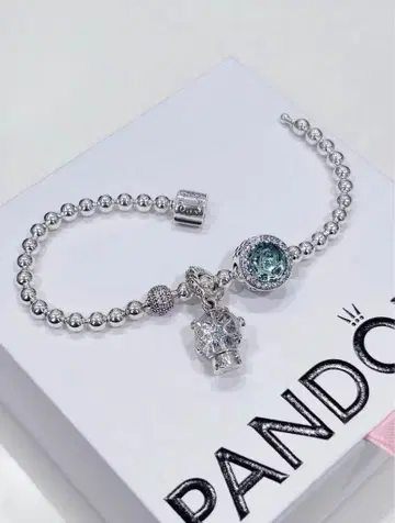판도라 실버 비즈 팔찌 스컬 참