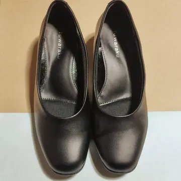 새상품급 fuwaraku 펌프스 천연 가죽 방수 23.0cm E4 블랙