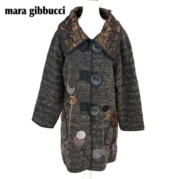 택 포함 새상품 mara gibbucci 롱 코트 큰 버튼 F 그레이