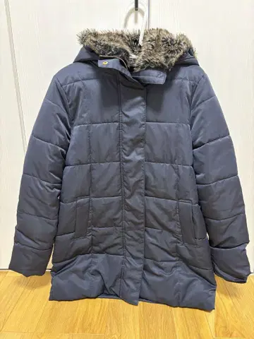네이비 후드 부착 다운 자켓 Right-on L 점퍼