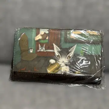 미사용 새상품 와치필드 다얀 아트 라운드 지갑 짙은 커피색